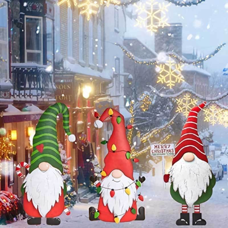 Christmas Standing Old Man Metal Decoration