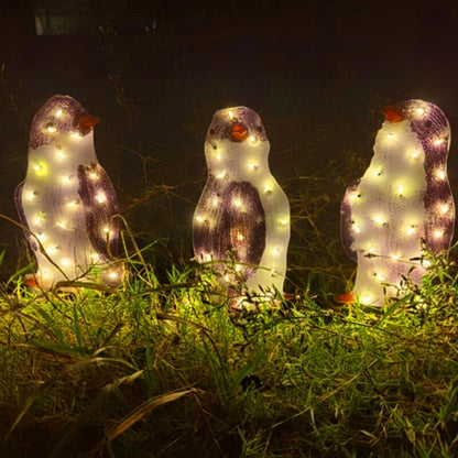 Light Up Penguin Christmas Decoration Set