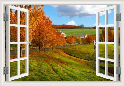 Peel-and-Stick 3D Window Wall Mural
