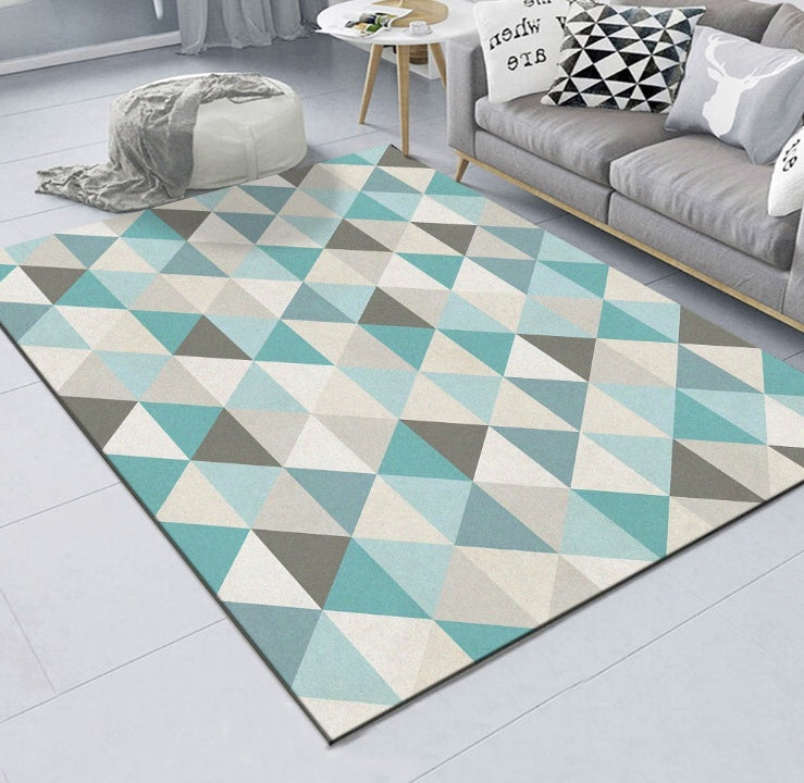 Blended Pattern Machine-Woven Rug for Home