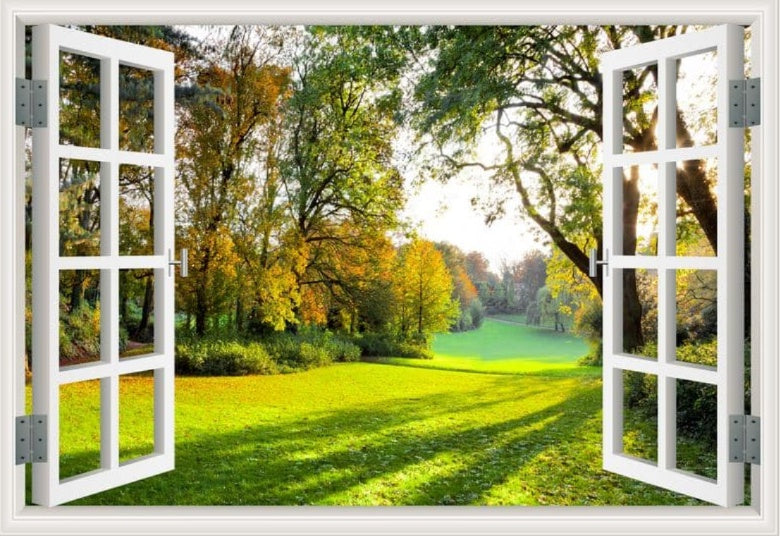 Peel-and-Stick 3D Window Wall Mural