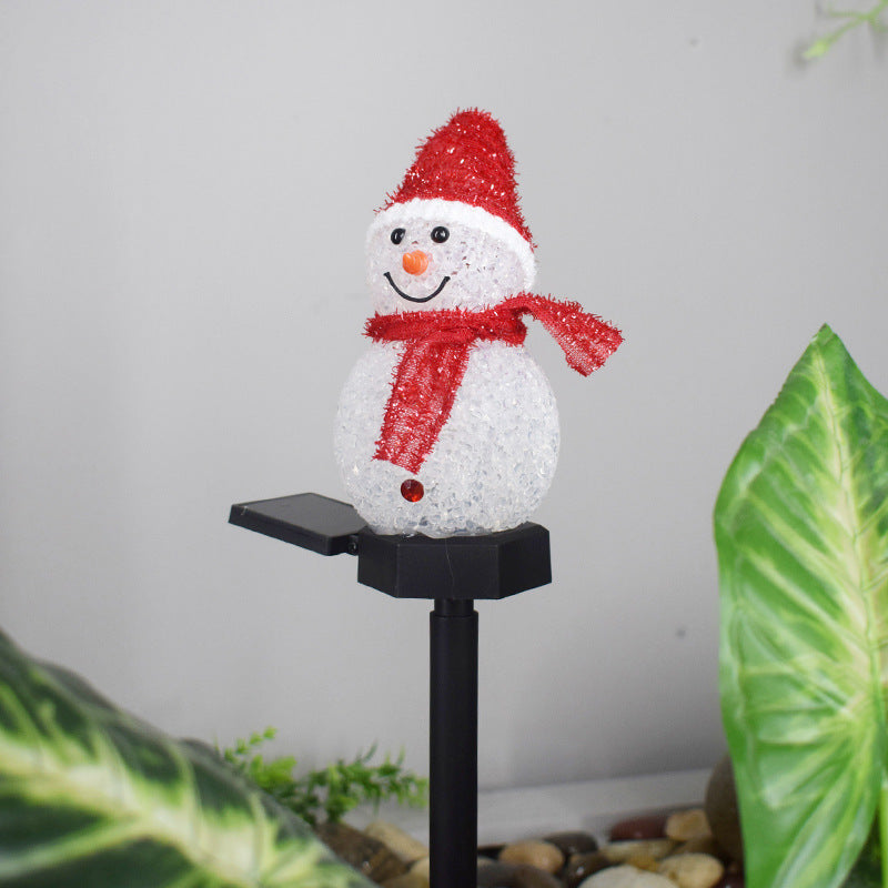 Outdoor Solar LED Snowman Garden Lamp