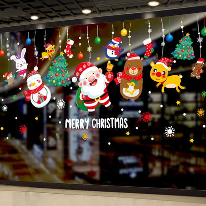 Festive Christmas Ornament Window Stickers