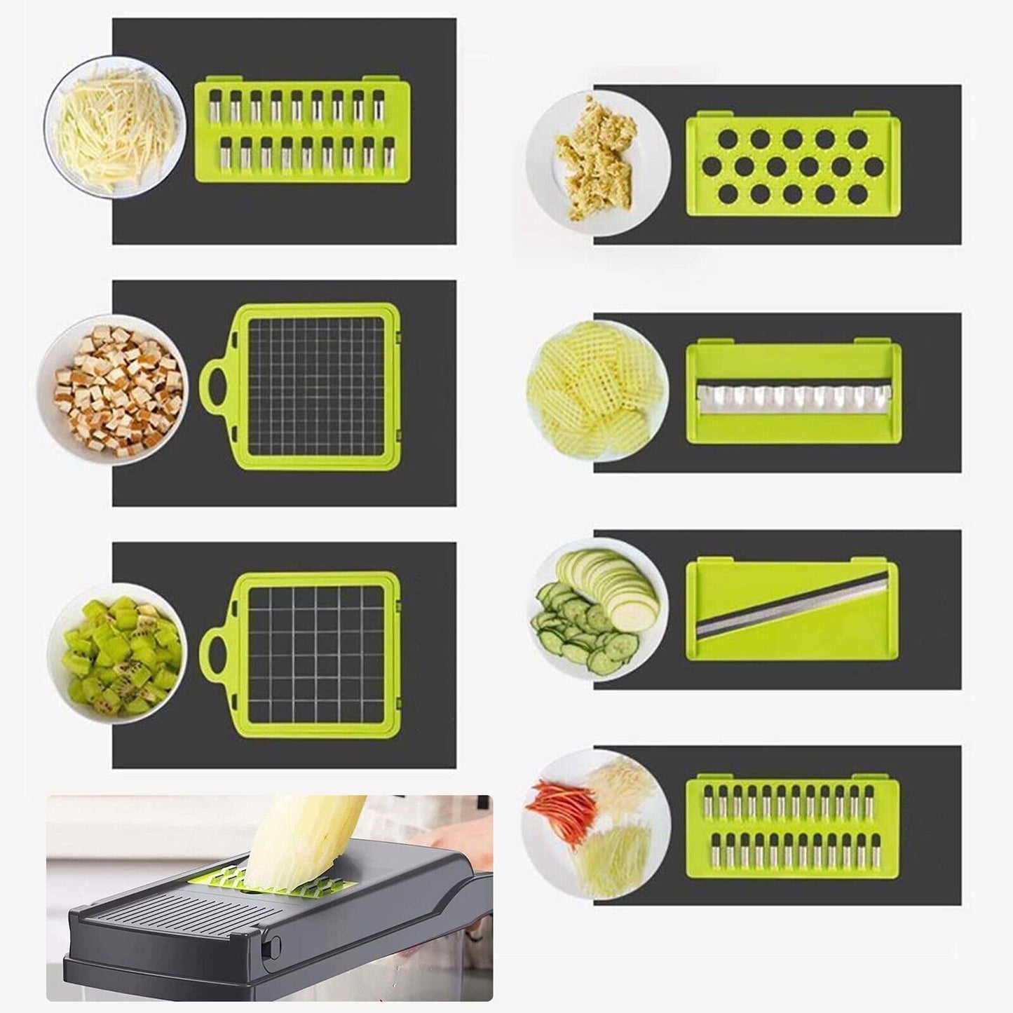 15-in-1 Vegetable Slicer Chopper with Stainless Steel Blades