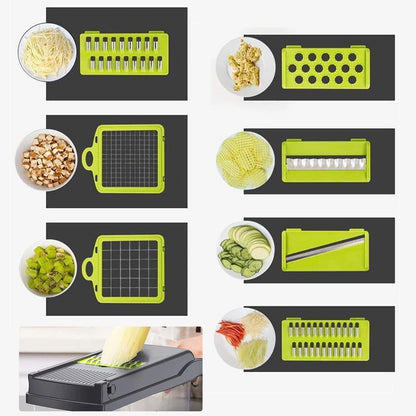 15-in-1 Vegetable Slicer Chopper with Stainless Steel Blades