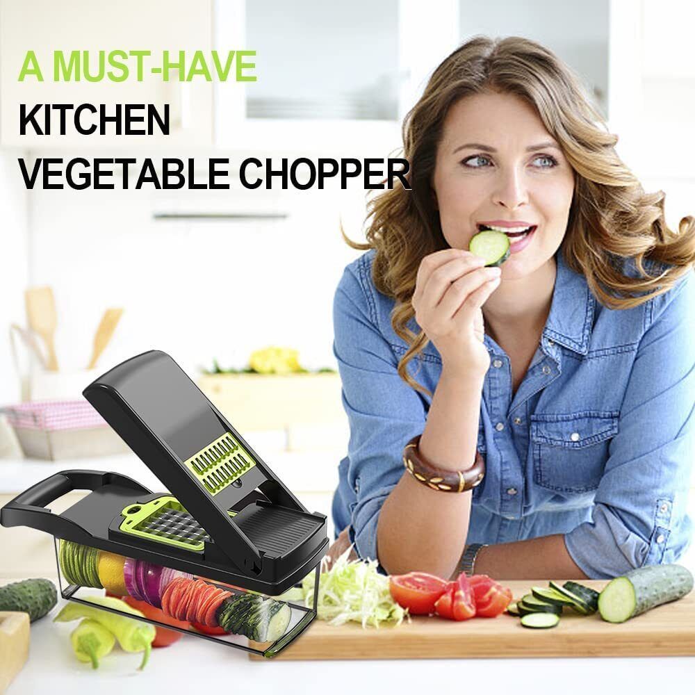 15-in-1 Vegetable Slicer Chopper with Stainless Steel Blades