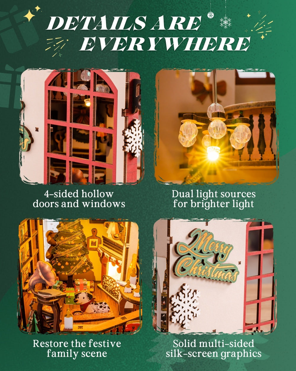 Christmas DIY Dollhouse Shelf Decoration Kit