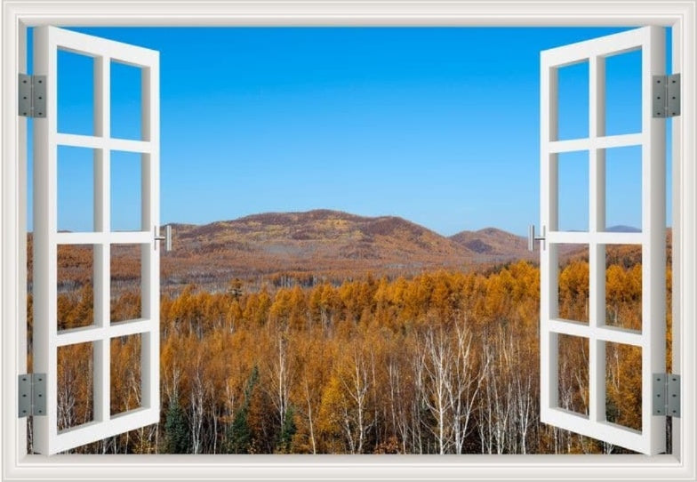 Peel-and-Stick 3D Window Wall Mural