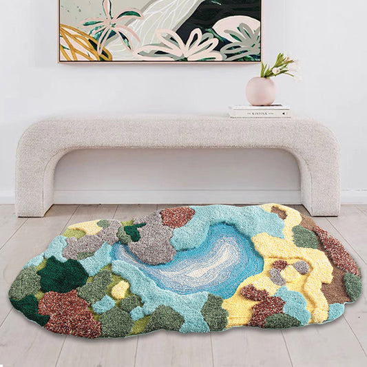 Light Luxury Flocking Carpet Moss Shaped Carpet