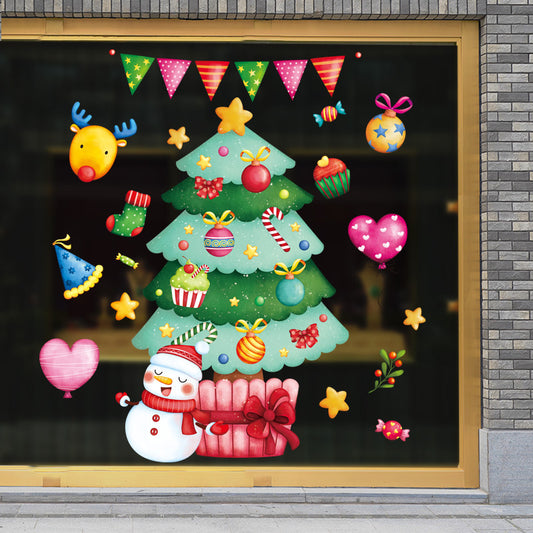 Festive Christmas Ornament Window Stickers
