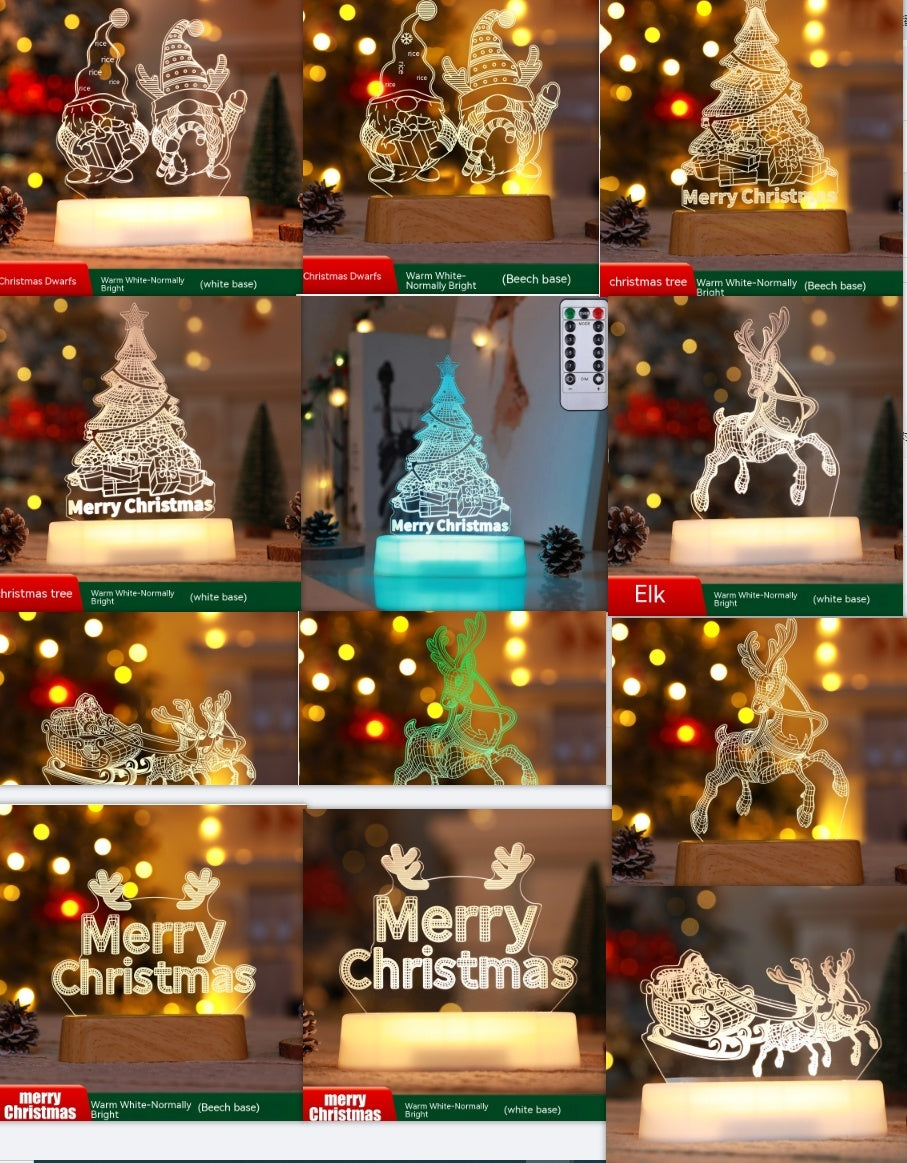 3D Acrylic LED Christmas Night Lamp