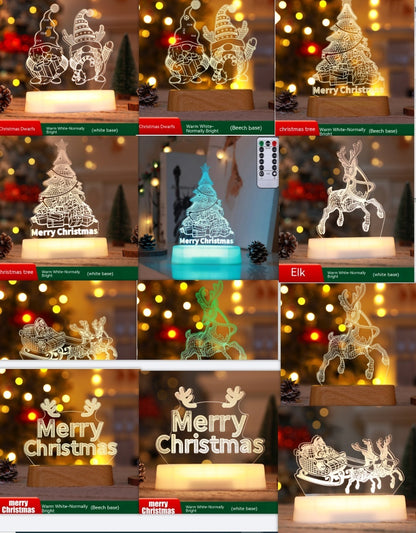 3D Acrylic LED Christmas Night Lamp