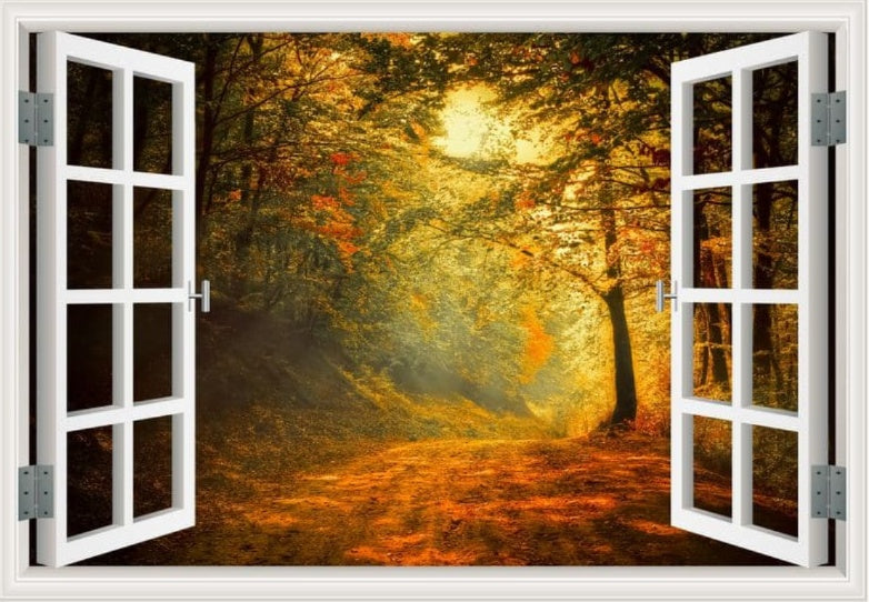 Peel-and-Stick 3D Window Wall Mural
