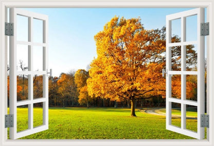 Peel-and-Stick 3D Window Wall Mural