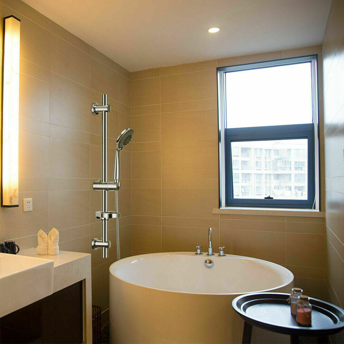 Stainless Steel Slider Rail Shower Riser Kit