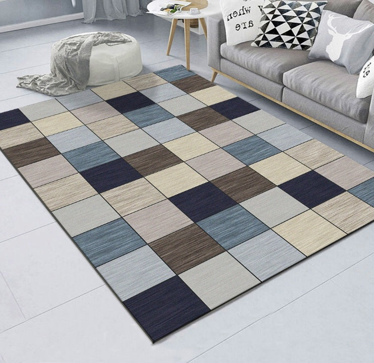 Blended Pattern Machine-Woven Rug for Home