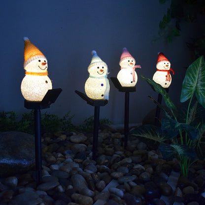 Outdoor Solar LED Snowman Garden Lamp