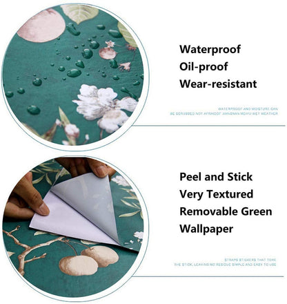 Retro Chinese Style Flower And Bird Wallpaper Self-adhesive Pastoral Bedroom