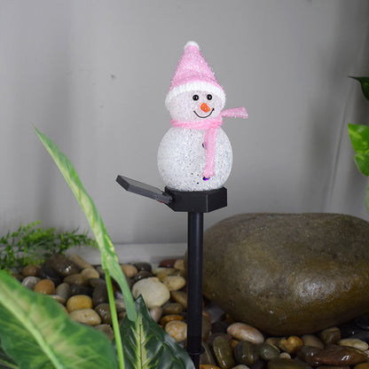 Outdoor Solar LED Snowman Garden Lamp