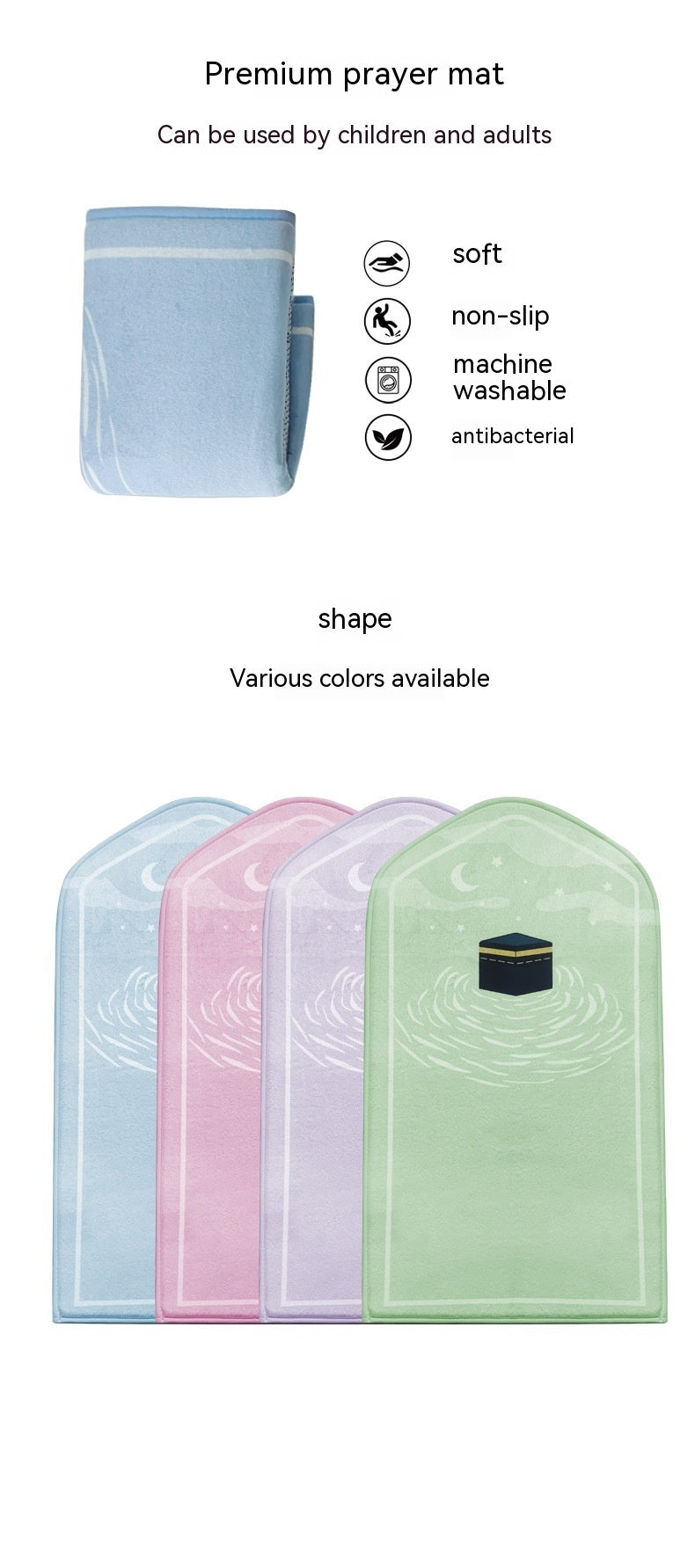 Soft Crystal Velvet Children’s Prayer Mat