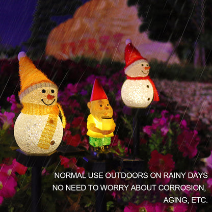 Outdoor Solar LED Snowman Garden Lamp