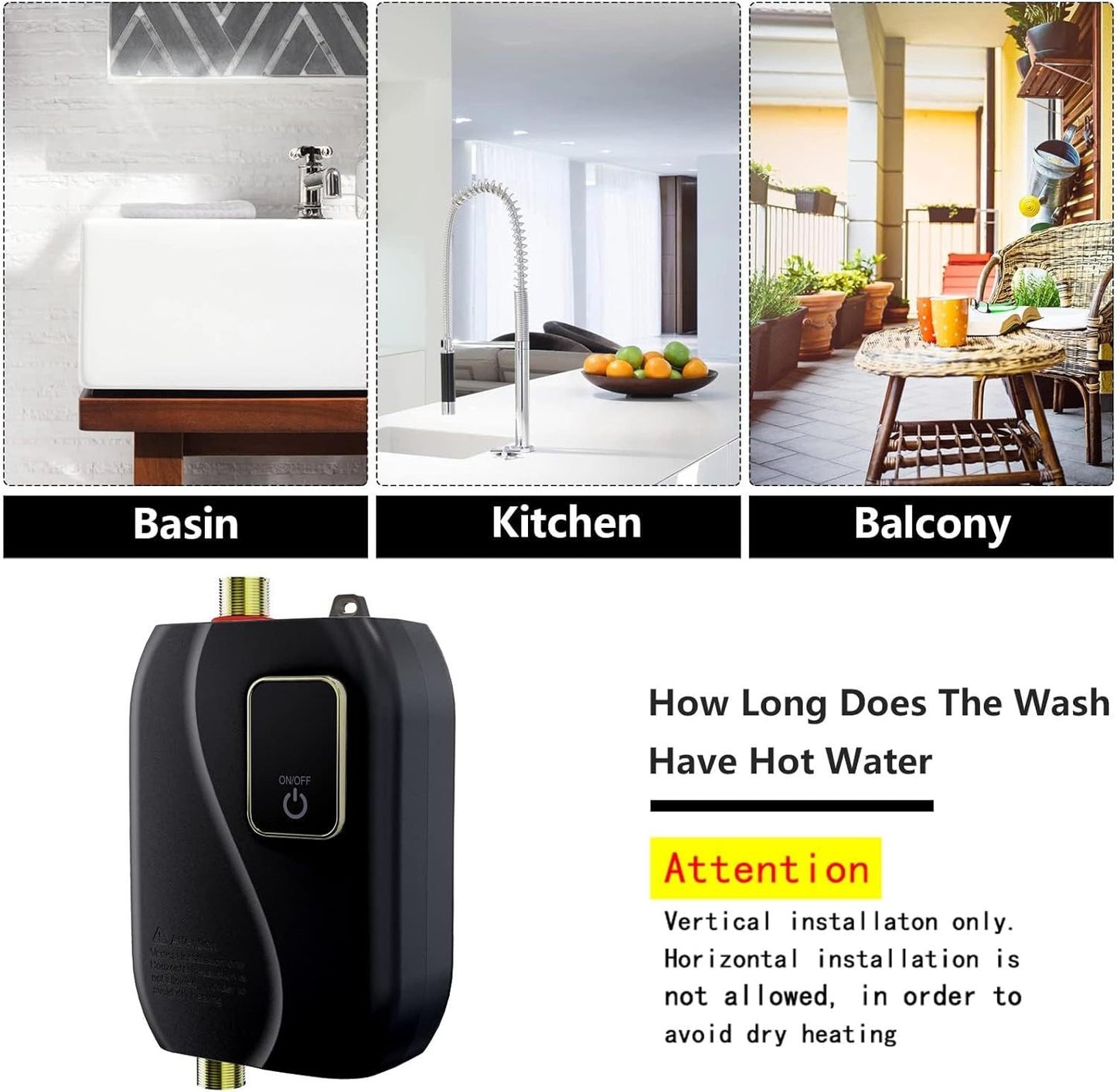 Fast Heating 3000W Portable Water Heater