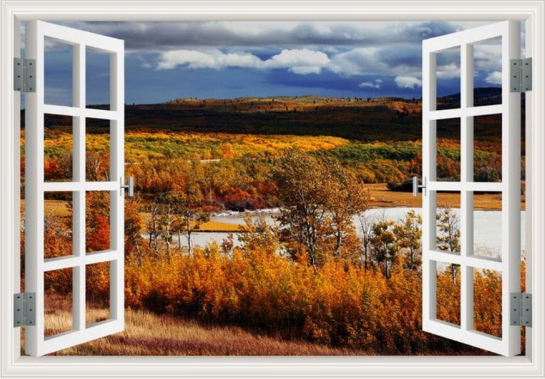 Peel-and-Stick 3D Window Wall Mural